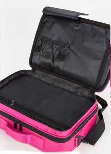 Professional Multi-Layer Adjustable Partition Makeup &amp; Cosmetic Train Case with Long Strap (9222)