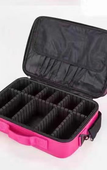 Professional Multi-Layer Adjustable Partition Makeup &amp; Cosmetic Train Case with Long Strap (9222)