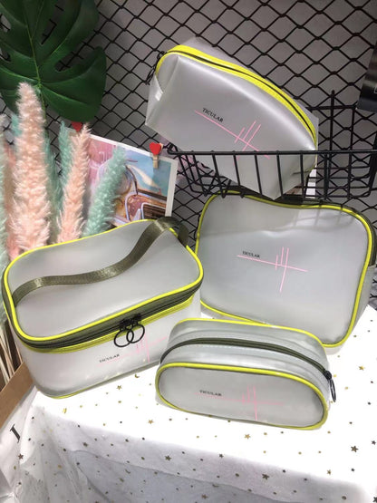 4-Piece Transparent Silicone Waterproof Travel Cosmetic Organizer Set (8228)