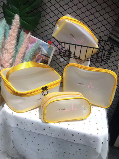 4-Piece Transparent Silicone Waterproof Travel Cosmetic Organizer Set (8228)