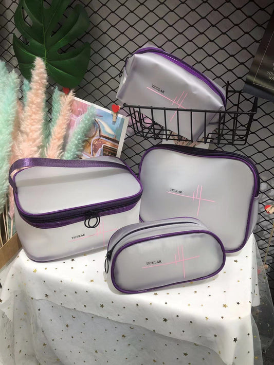 4-Piece Transparent Silicone Waterproof Travel Cosmetic Organizer Set (8228)