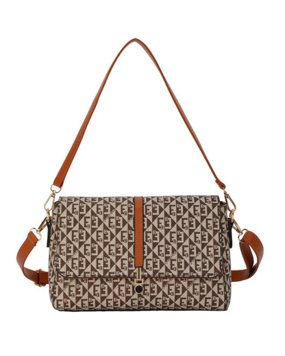 Chic Monogram Print Convertible Handbag &amp; Crossbody (8030)