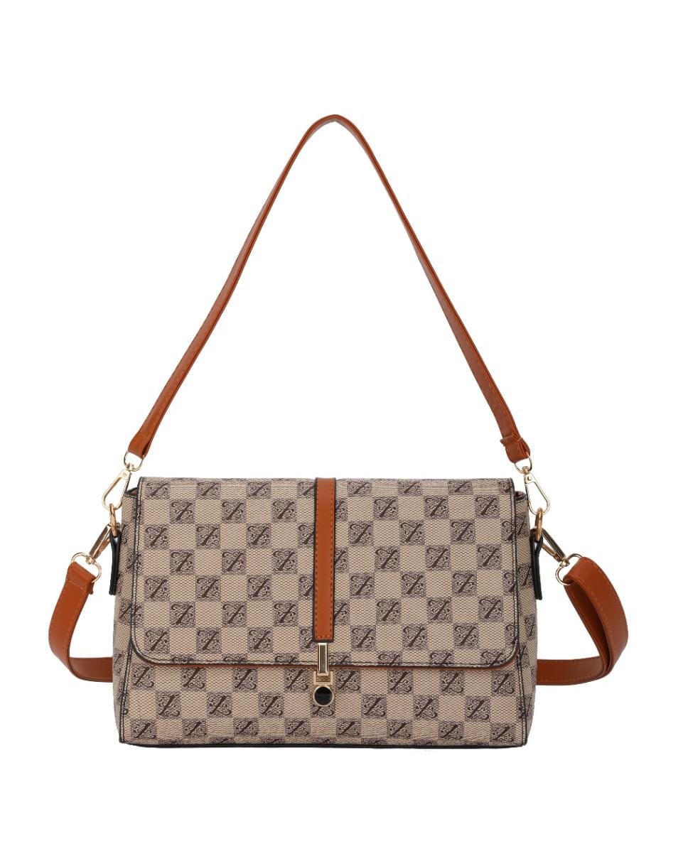 Chic Monogram Print Convertible Handbag &amp; Crossbody (8030)