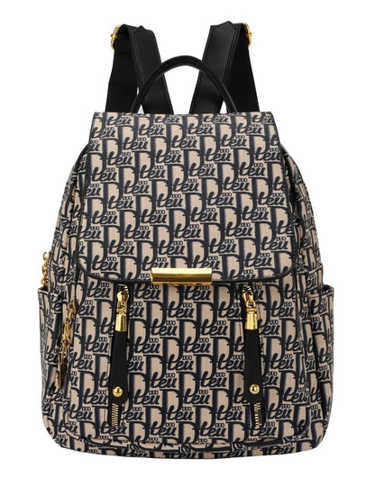 Monogram Chic Multi-Pocket Casual &amp; Travel Backpack (8018)
