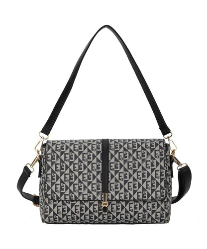 Chic Monogram Print Convertible Handbag &amp; Crossbody (8030)