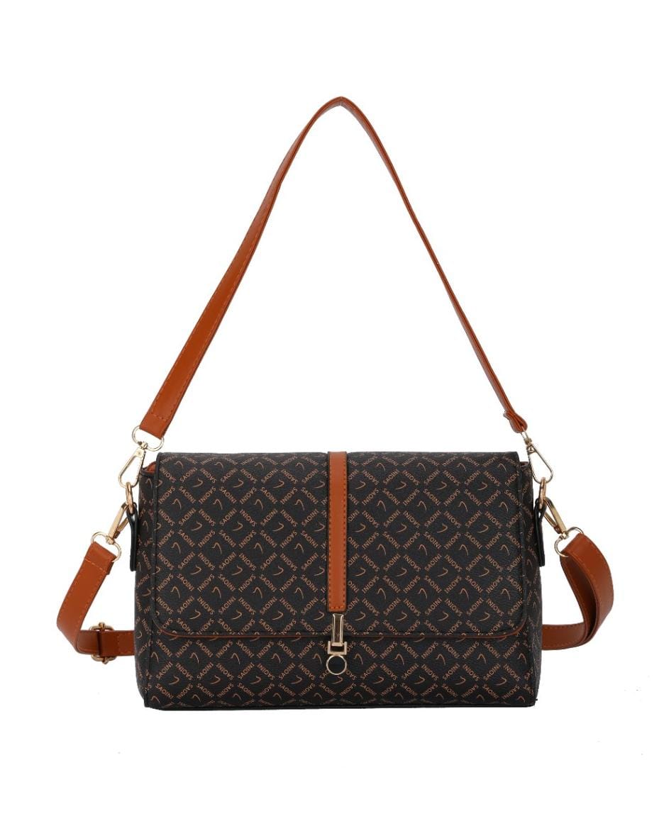 Chic Monogram Print Convertible Handbag &amp; Crossbody (8030)