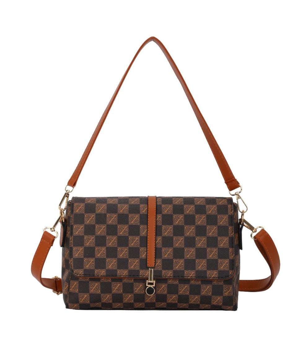 Chic Monogram Print Convertible Handbag &amp; Crossbody (8030)
