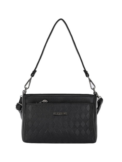 Multi-Pocket Embossed PU Shoulder &amp; Crossbody Bag (8076)