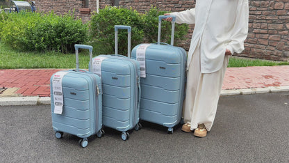 Impakt Style Lightweight PP 3-Piece Spinner Trolley Luggage Set (8844)